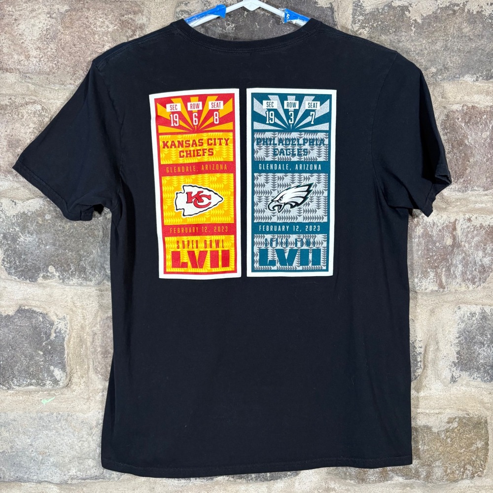Super Bowl LVII‎ T-Shirt Kansas City Chiefs Philadelphia Eagles Tee Fanatics